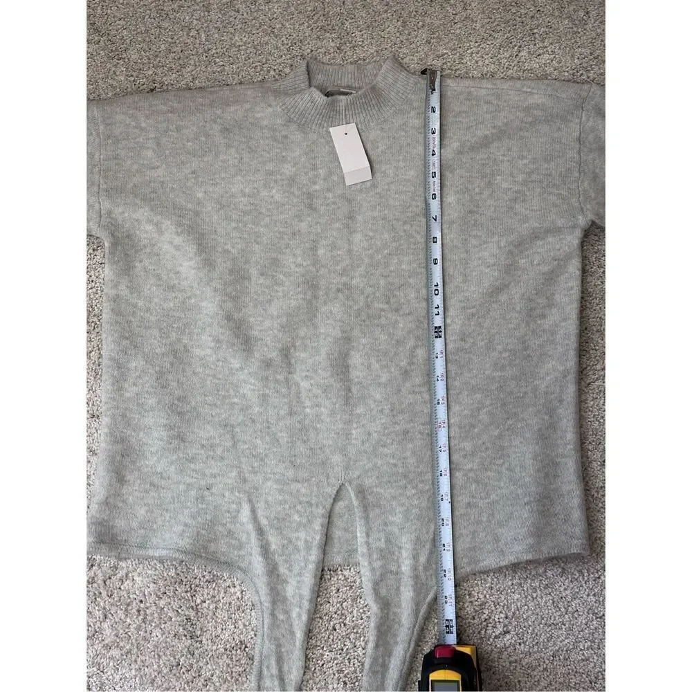LOFT light gray tie front sweater